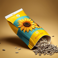 packaging for fried sunflower seeds, the image should evoke a desire to try and buy products, bright and memorable design, tasty in appearance, fragrant in appearance.