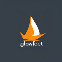 create a logo for an outdoor advertising company called GlowFleet. The logo should be made in bold modern font and finish the ship element