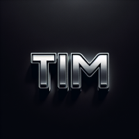 Сгенерируй аватарку, шрифт Metallic Text Effect, никнейм TIM, цвет никнейма белый, фон черный