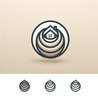 Minimalist luxury emblem logo for a premium home brand 